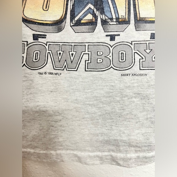 ✨RARE✨ 1995 Troy Aikman Caricature Dallas Cowboys “Power Of The Cowboys” T-Shirt - Picture 5 of 8
